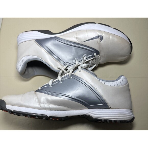 NIKE Golf Women's LUNAR SADDLE Golf Shoes Spikes White Gray Size 10 - Picture 6 of 10